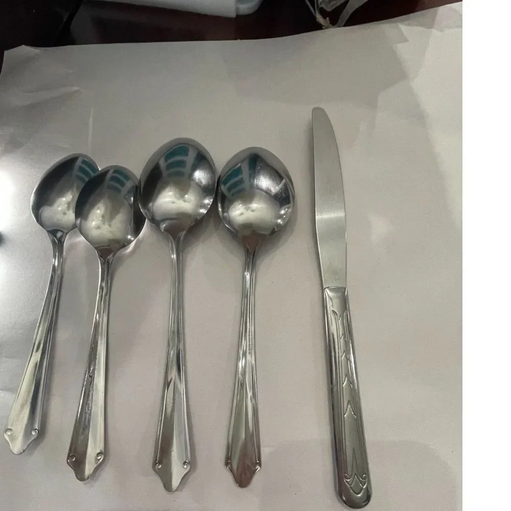 5 pieces of‎ Flatware - Kenilworth (Stainless) By Ekco Silver (Replacements)